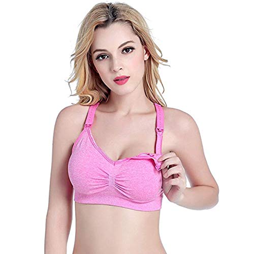 FeelinGirl Sujetador de Maternidad para Mujer - Sujetador de Lactancia 2/3 Piezas sin Hilo ni Costura Conjuntos de Lencería XL Gris Oscuro+Gris+Rosa/3 Piezas 100A-105E
