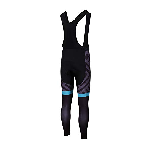 Feilaxleer Ropa Ciclismo Otoño/Invierno/Primavera para Hombre y Mujer - Ciclismo Maillot MTB de Manga Larga y Culotte Pantalones Acolchado 3D (Azul,L)