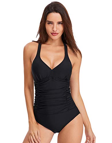 FEOYA - Bañador Mujer una Pieza Deportivo Anticloro para Natación Piscina Sexy Ropa de Natación Mujer Reductor Barriga Elástica Taje de Baño Profesional