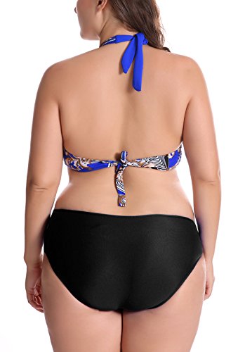 FEOYA - Bikini Traje de Baño para Mujer 2018 Sexy Push-up Acolchado Bra Bikini para Verano Conjunto de Bañodores Tops y Braguitas - Azul - ES 58
