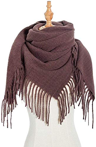 FFLQWQ0 Bufanda bufanda marrón de invierno, bufandas de Cachemira de diseño de moda para mujer, chales gruesos cálidosMantener calienteacogedores, regalo creativo para mujer