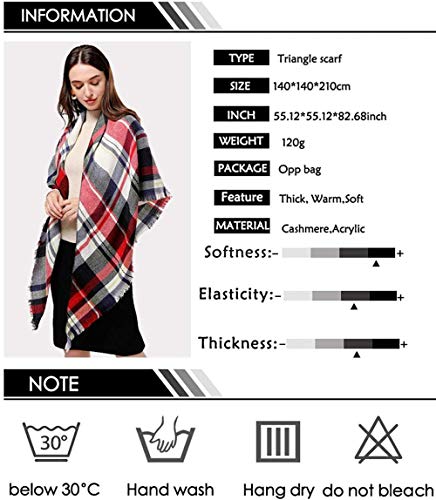 FFLQWQ0 Bufanda de diseñador de punto Primavera Invierno Mujer Azul marino Bufanda a cuadros Bufandas de cachemira cálidas Chales de marca Cuello Bandana Señora Regalo creativo