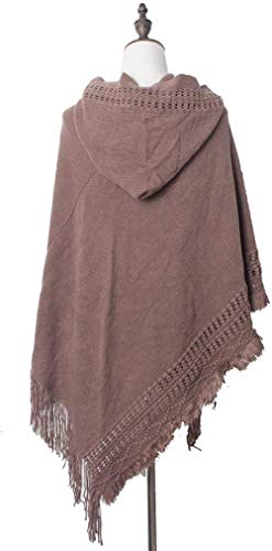 FFLQWQ0 bufanda de punto con capucha suéter de capa Otoño Invierno Ponchos de chocolateMantener calientecapa larga gruesa cálidasMantener calienteacogedoras capas regalo creativo