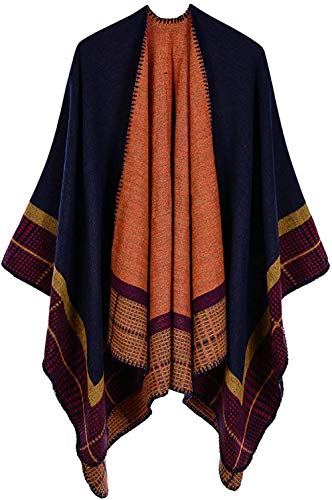 FFLQWQ0 Bufanda mujer S, bufandas de cachemira cuadradas pequeñas con rayas azules para mujer, otoño e invierno, chalesMantener calienteabrigos cálidosMantener