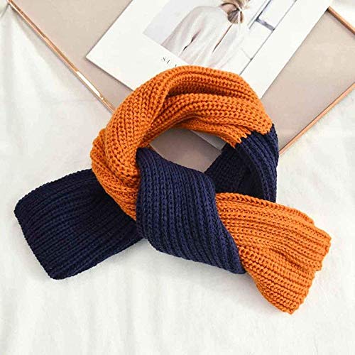 FFLQWQ0 Bufanda Mujer S Invierno Tejido Amarillo Azul Bufanda Moda Colorblock Bufanda de lana Pequeño Babero Cien-Set Decoración cálida Cuello de marea doble