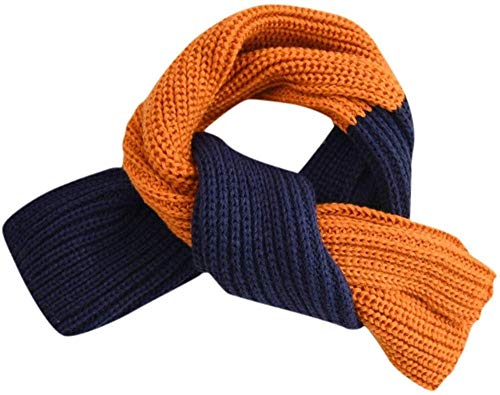 FFLQWQ0 Bufanda Mujer S Invierno Tejido Amarillo Azul Bufanda Moda Colorblock Bufanda de lana Pequeño Babero Cien-Set Decoración cálida Cuello de marea doble