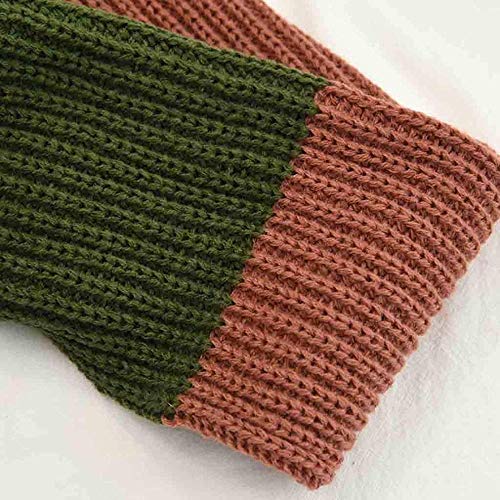 FFLQWQ0 Bufanda Mujer S Invierno Tejido Amarillo Negro Bufanda Moda Colorblock Bufanda de lana Babero pequeño Cien-Set Decoración cálida Cuello doble marea