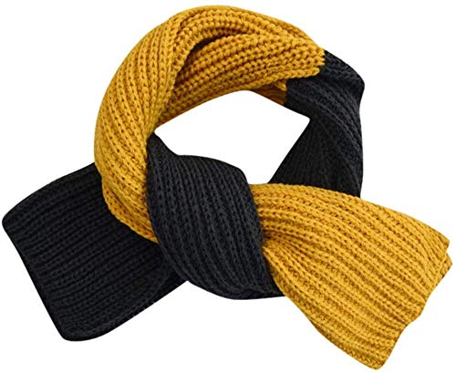 FFLQWQ0 Bufanda Mujer S Invierno Tejido Amarillo Negro Bufanda Moda Colorblock Bufanda de lana Babero pequeño Cien-Set Decoración cálida Cuello doble marea