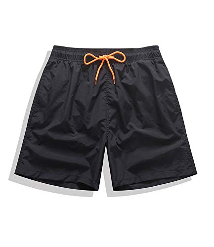 FGFD Bañador Hombre Pantalones Corto Deporte Bermudas Secado Rápido Trajes de Baño Hombre Bóxers Playa Shorts (L, Negro)