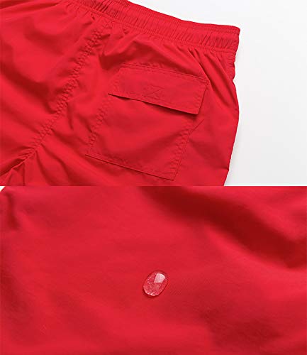 FGFD Bañador Hombre Pantalones Corto Deporte Bermudas Secado Rápido Trajes de Baño Hombre Bóxers Playa Shorts (XL, Rojo)