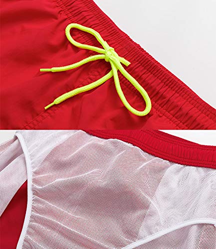 FGFD Bañador Hombre Pantalones Corto Deporte Bermudas Secado Rápido Trajes de Baño Hombre Bóxers Playa Shorts (XL, Rojo)