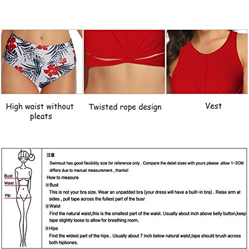 FHW Los Trajes De BañO para Padres E Hijos, Bikinis De Cintura Alta, Las Telas De Secado RáPido Son CóModas Y Transpirables, Adecuadas para Las Vacaciones Y para Tomar El Sol,Adult b,L