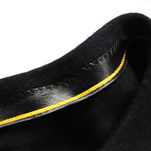 fiebig Boina para Hombres y Mujeres | Gorra de Lana Vasca con Forro en Muchos tamaños y Colores | Boina Vasca Hecha de 100% Pura Lana Virgen | Chapela (55-S, Negro)