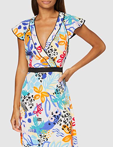 find. MDR40657 Vestidos de Verano, Multicolor (Retro Tropic Print), 46