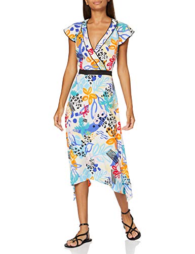 find. MDR40657 Vestidos de Verano, Multicolor (Retro Tropic Print), 46