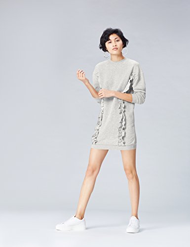 find. Sudadera Oversized con Volantes para Mujer , Gris (Grey Marl), 38 (Talla del Fabricante: Small)