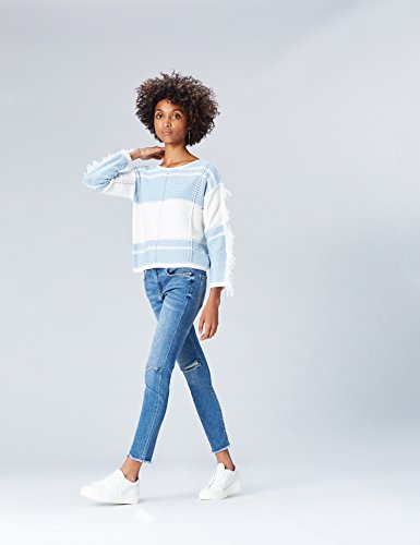 find. Tassel Suéter para Mujer, Azul (Sky Blue/white), 40 (Talla del Fabricante: Medium)