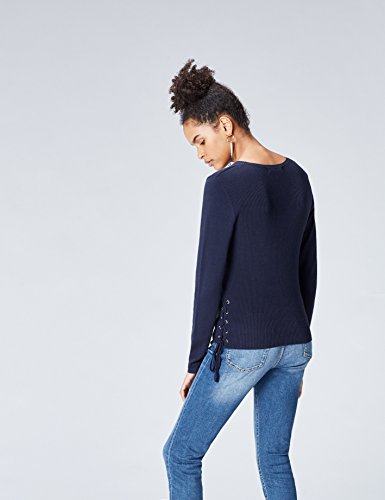 find. Tie-Up Side Suéter para Mujer, Azul (Navy), 40 (Talla del Fabricante: Medium)