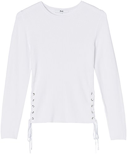 find. Tie-Up Side Suéter para Mujer, Blanco (White), 38 (Talla del Fabricante: Small)