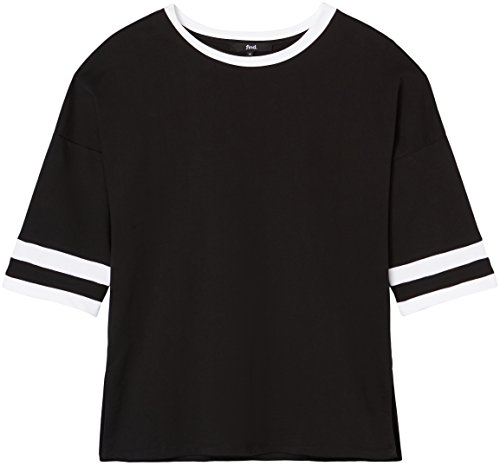 find. Top con Cuello en Contraste para Mujer , Negro (Black/ivory), 38 (Talla del Fabricante: Small)