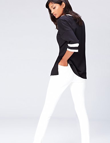 find. Top con Cuello en Contraste para Mujer , Negro (Black/ivory), 38 (Talla del Fabricante: Small)