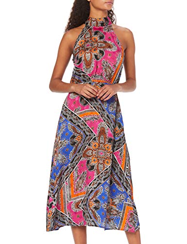 find. Vestido Midi Cuello Halter Mujer, Multicolor (mezcla de rosas)., 48, Label: 3XL