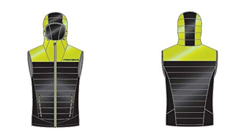 Fischer Sports WS Vest Light Oestersund - Chaleco para hombre, otoño/invierno, WS Vest Light Oestersund/WS Vest Light - Chaleco para caballo, Hombre, color Negro / Amarillo, tamaño large