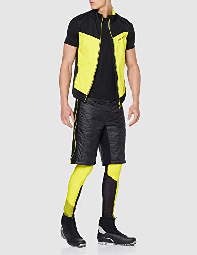 Fischer Sports WS Vest Light Oestersund - Chaleco para hombre, otoño/invierno, WS Vest Light Oestersund/WS Vest Light - Chaleco para caballo, Hombre, color Negro / Amarillo, tamaño large