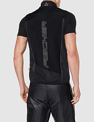 Fischer Sports WS Vest Light Oestersund - Chaleco para hombre, otoño/invierno, WS Vest Light Oestersund/WS Vest Light - Chaleco para caballo, Hombre, color Negro / Amarillo, tamaño large