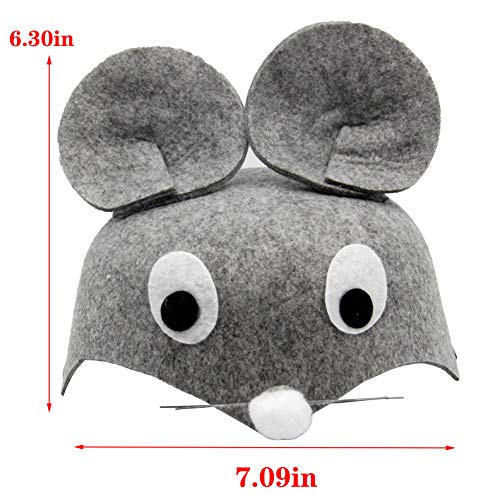 FISHSHOP 5 Pcs Sombreros Máscaras Animales para Niños con Cuerda Elástica Fieltro Sombreros para Cosplay Fiesta Mascarada Decoración Navidad Halloween
