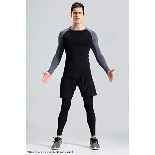 Fit Nation - Juego de ropa interior térmica para hombre, manga larga, transpirable, capa base térmica, transpirable, absorbe la humedad, ligero y cómodo para actividades de invierno al aire libre