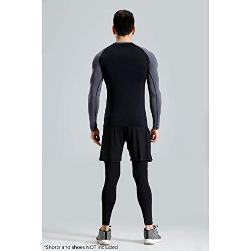 Fit Nation - Juego de ropa interior térmica para hombre, manga larga, transpirable, capa base térmica, transpirable, absorbe la humedad, ligero y cómodo para actividades de invierno al aire libre