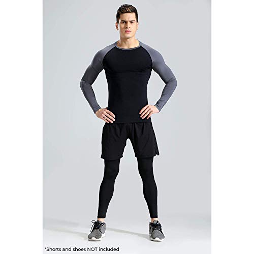 Fit Nation - Juego de ropa interior térmica para hombre, manga larga, transpirable, capa base térmica, transpirable, absorbe la humedad, ligero y cómodo para actividades de invierno al aire libre