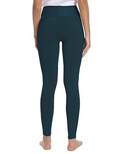FitsT4 Sports Medias de montar para mujer con parche en la rodilla con espalda ecuestre ventiladas [Grande -Ala azul del trullo]