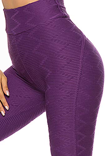 FITTOO Leggings Mallas Mujer Pantalones Deportivos Yoga Alta Cintura Elásticos y Transpirables1500#3 Morado Chica