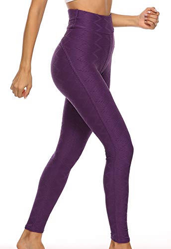 FITTOO Leggings Mallas Mujer Pantalones Deportivos Yoga Alta Cintura Elásticos y Transpirables1500#3 Morado Chica