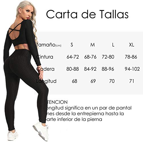 FITTOO Mallas Leggings Mujer Pantalones Deportivos Yoga Alta Cintura Elásticos Transpirables Negro M