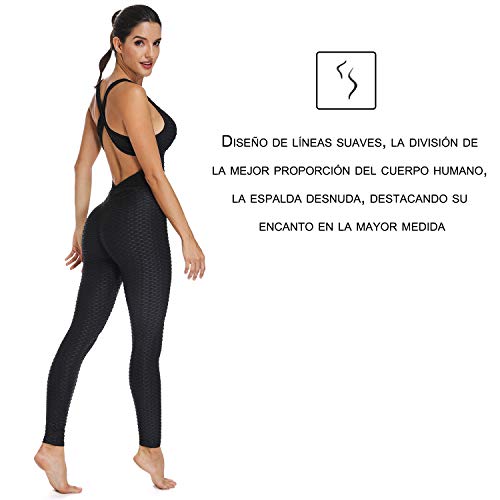 FITTOO Mallas Pantalones Deportivos Leggings Mujer Yoga de Alta Cintura Elásticos y Transpirables para Yoga Running Fitness con Gran Elásticos1370 Negro M