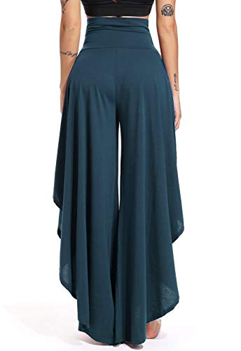 FITTOO Pantalones De Yoga Sueltos Cintura Alta Mujer Pantalones Largos Deportivos Suaves y Cómodos 740,Azul,XL