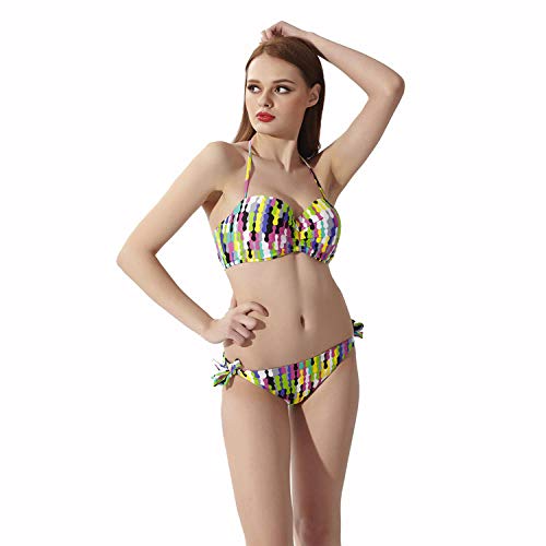 FLHLH Trajes debaño para mujeresTraje debaño Deportivo, Bikini Traje de baño Sexy Imprimir Bikini Dividido L