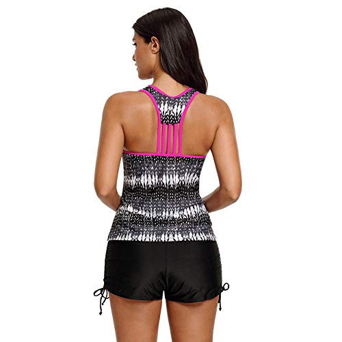 FLHLH Trajes debaño para mujeresTraje debaño Deportivo, Traje de baño Camisola Resumen Contraste Traje de baño Camisola Traje de baño de una Pieza - S púrpura