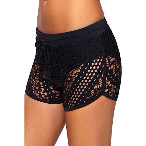 FLHLH Trajes debaño para mujeresTraje debaño Deportivo, Traje de baño de Cuatro Patas Tan Hawaii Traje debaño detiro Alto de Talle Alto Negro con Cuatro Patas - Azul L