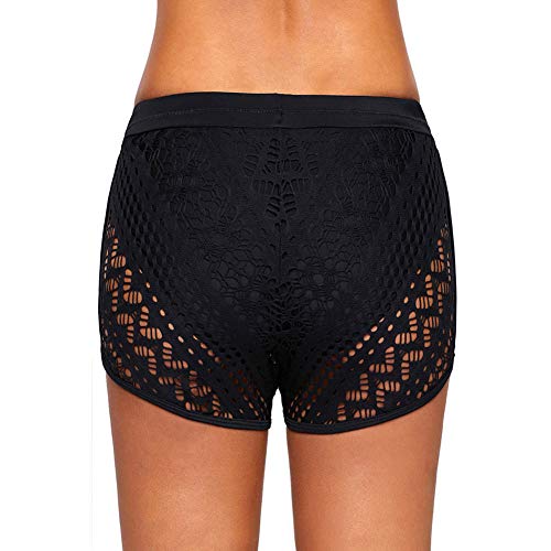 FLHLH Trajes debaño para mujeresTraje debaño Deportivo, Traje de baño de Cuatro Patas Tan Hawaii Traje debaño detiro Alto de Talle Alto Negro con Cuatro Patas - Azul L