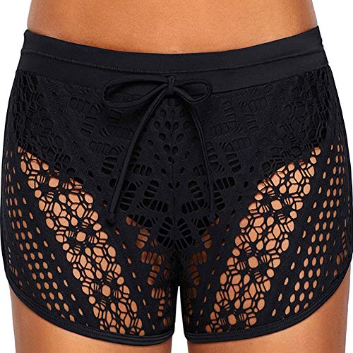 FLHLH Trajes debaño para mujeresTraje debaño Deportivo, Traje de baño de Cuatro Patas Tan Hawaii Traje debaño detiro Alto de Talle Alto Negro con Cuatro Patas - Azul L