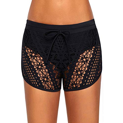 FLHLH Trajes debaño para mujeresTraje debaño Deportivo, Traje de baño de Cuatro Patas Tan Hawaii Traje debaño detiro Alto de Talle Alto Negro con Cuatro Patas - Azul L