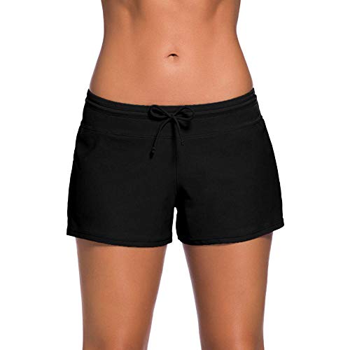 FLHLH Trajes debaño para mujeresTraje debaño Deportivo, Vacaciones Sexy Boxer Pantalones de natación Bajo Encaje Encaje Vacaciones en la Playa Sexy - Azul Claro L