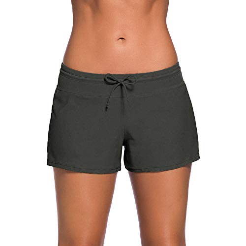 FLHLH Trajes debaño para mujeresTraje debaño Deportivo, Vacaciones Sexy Boxer Pantalones de natación Bajo Encaje Encaje Vacaciones en la Playa Sexy - Azul Claro L