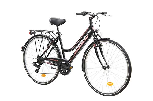 F.lli Schiano Voyager Bicicleta Trekking, Women's, Negro-Rojo, 28''