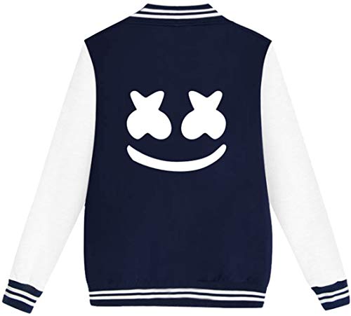 FLYCHEN Chaqueta de Béisbol para Niños Style Cool Uniforme Chicos Deportiva Jersey - Azul Marino - XS