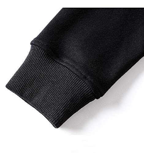 FLYCHEN Hombre Sudadera con Capucha con Bordado Moda China Espiritual Totem Leyenda de Artes Marciales Caual Estilo Negro Unisex - Dragón, XL